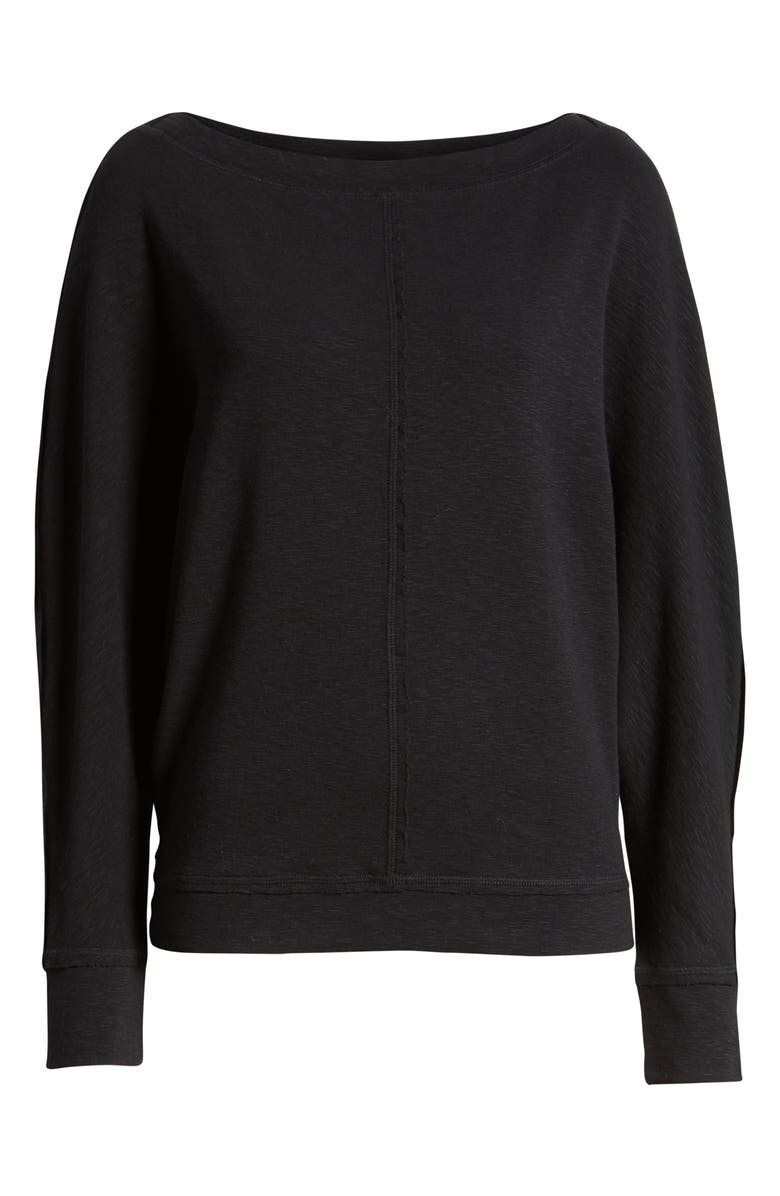 Caslon<sup>®</sup> Bateau Neck Exposed Seam Cotton Blend Top, Alternate, color,