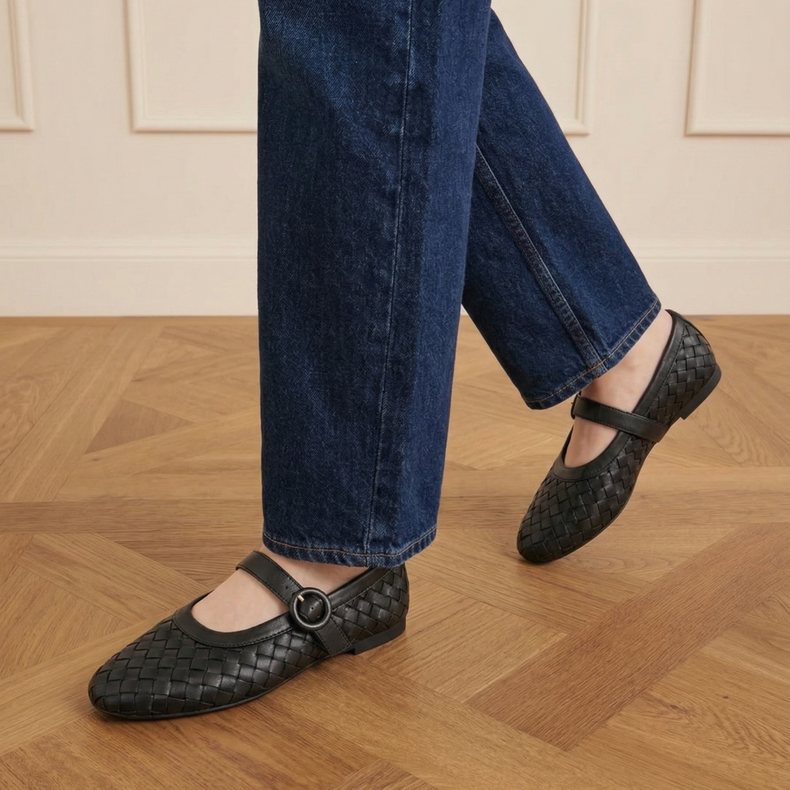 Amie Rafa Rena Woven Mary Janes, Alternate, color, Black