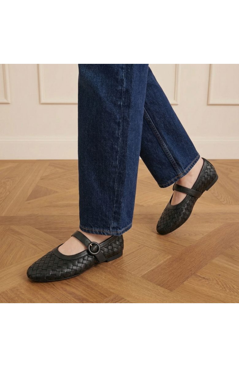 Amie Rafa Rena Woven Mary Janes, Alternate, color, Black