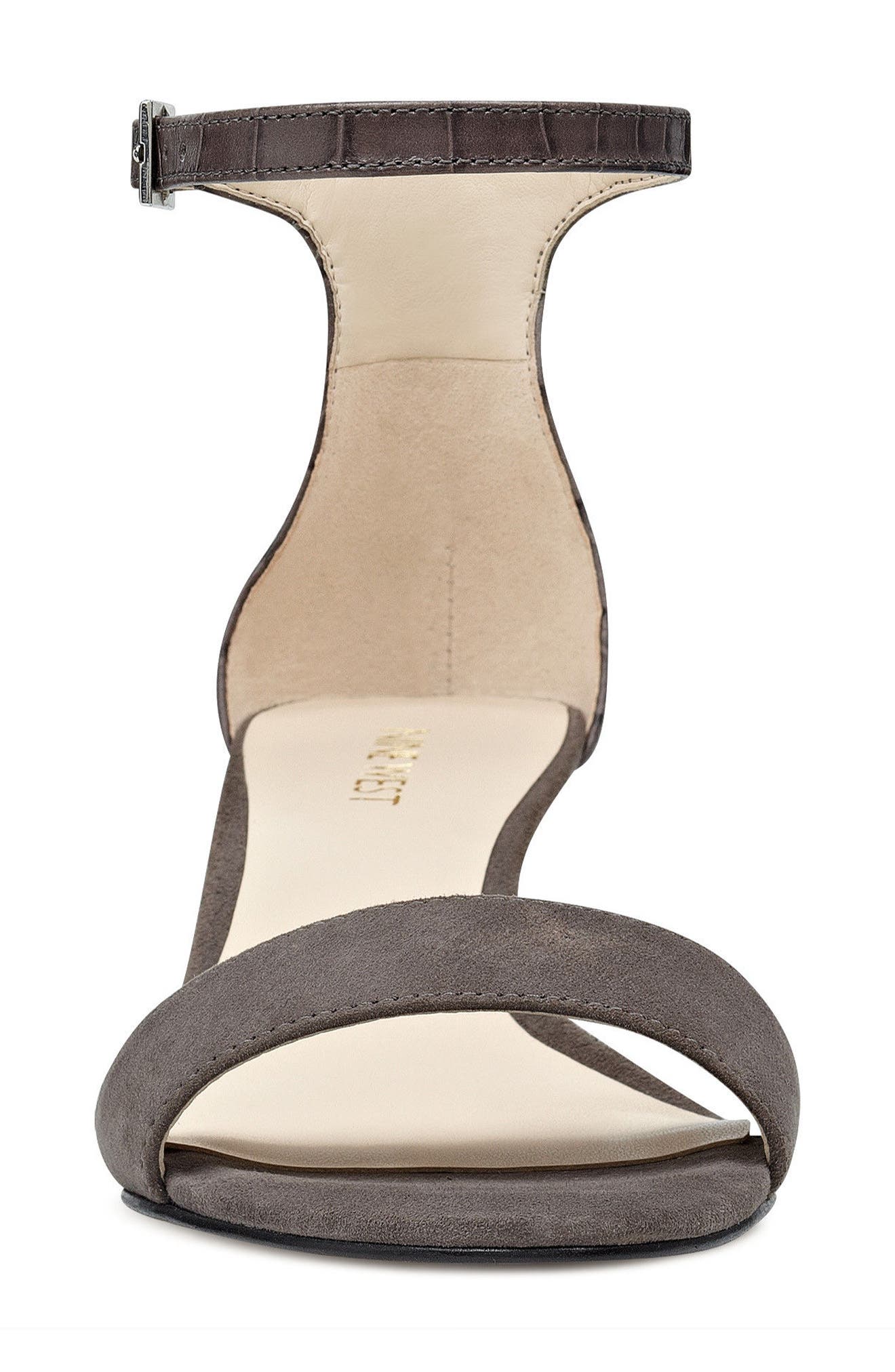 'Leisa' Ankle Strap Sandal, Alternate, color, DARK GREY SUEDE