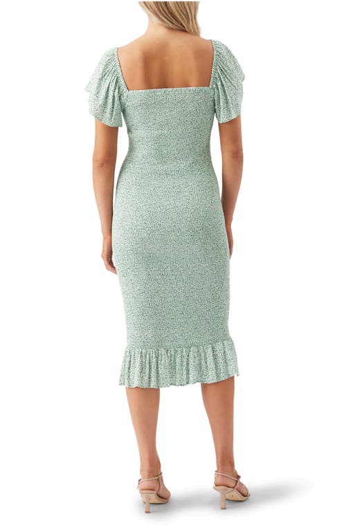 Ripe Maternity Selma Shirred Dress In Green