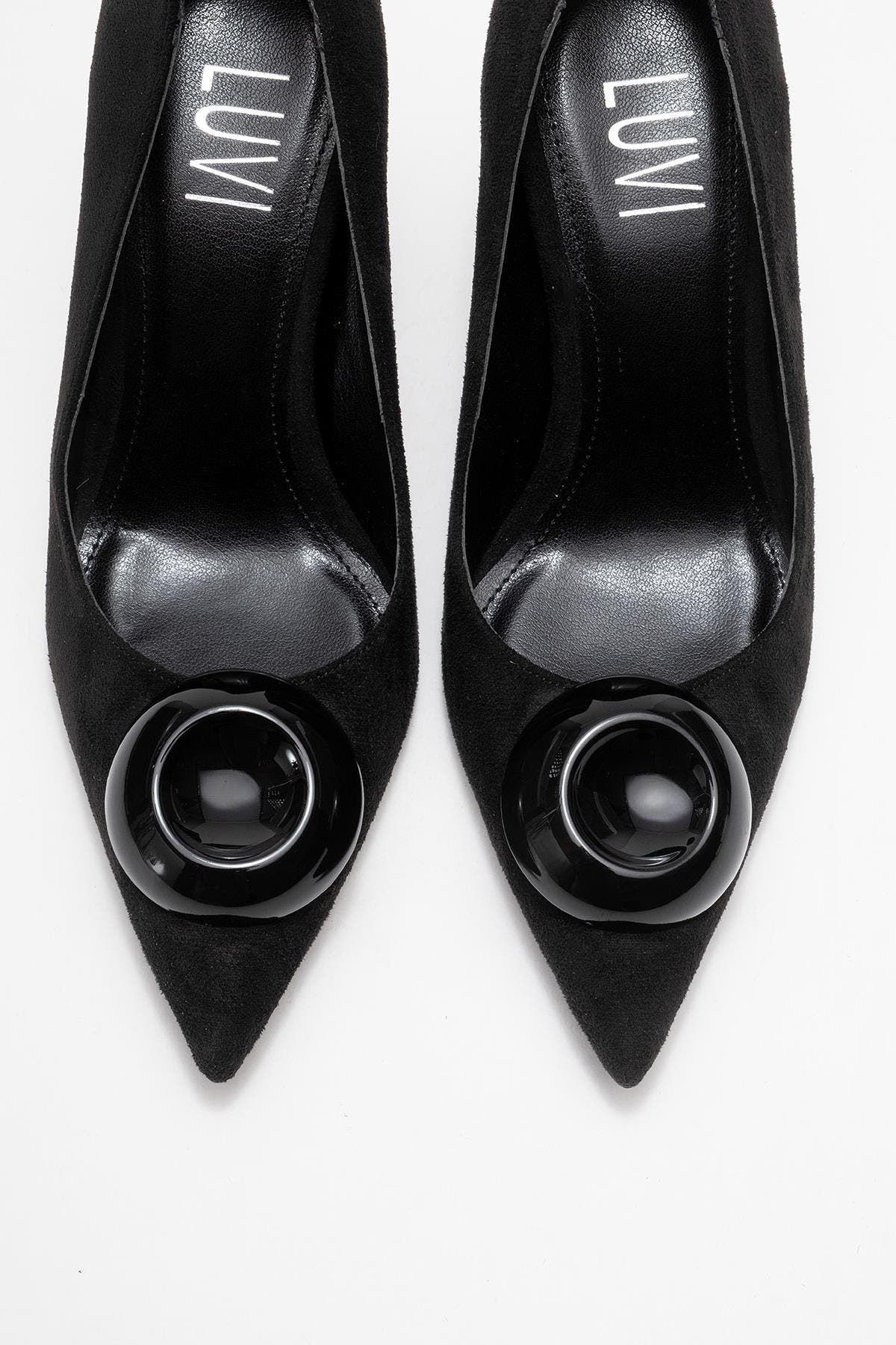 Prologue Shoes Jordana Pointed Toe Pump, Alternate, color, Black Suede