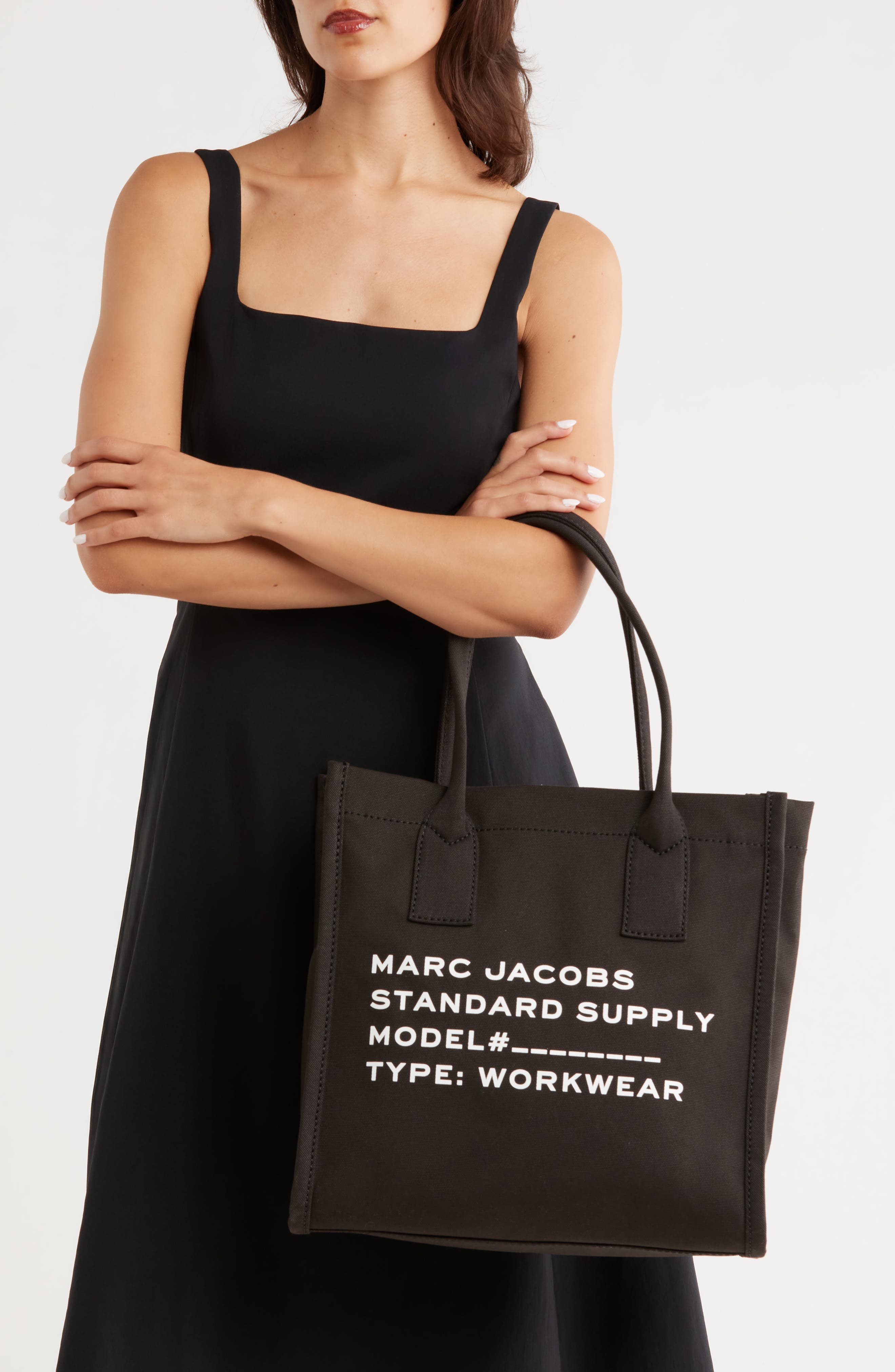 Marc Jacobs Large Canvas Standard Supply Tote, Alternate, color, Black