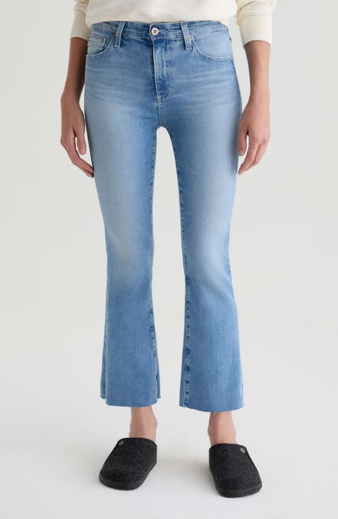 Farrah Raw Hem Crop Bootcut Jeans