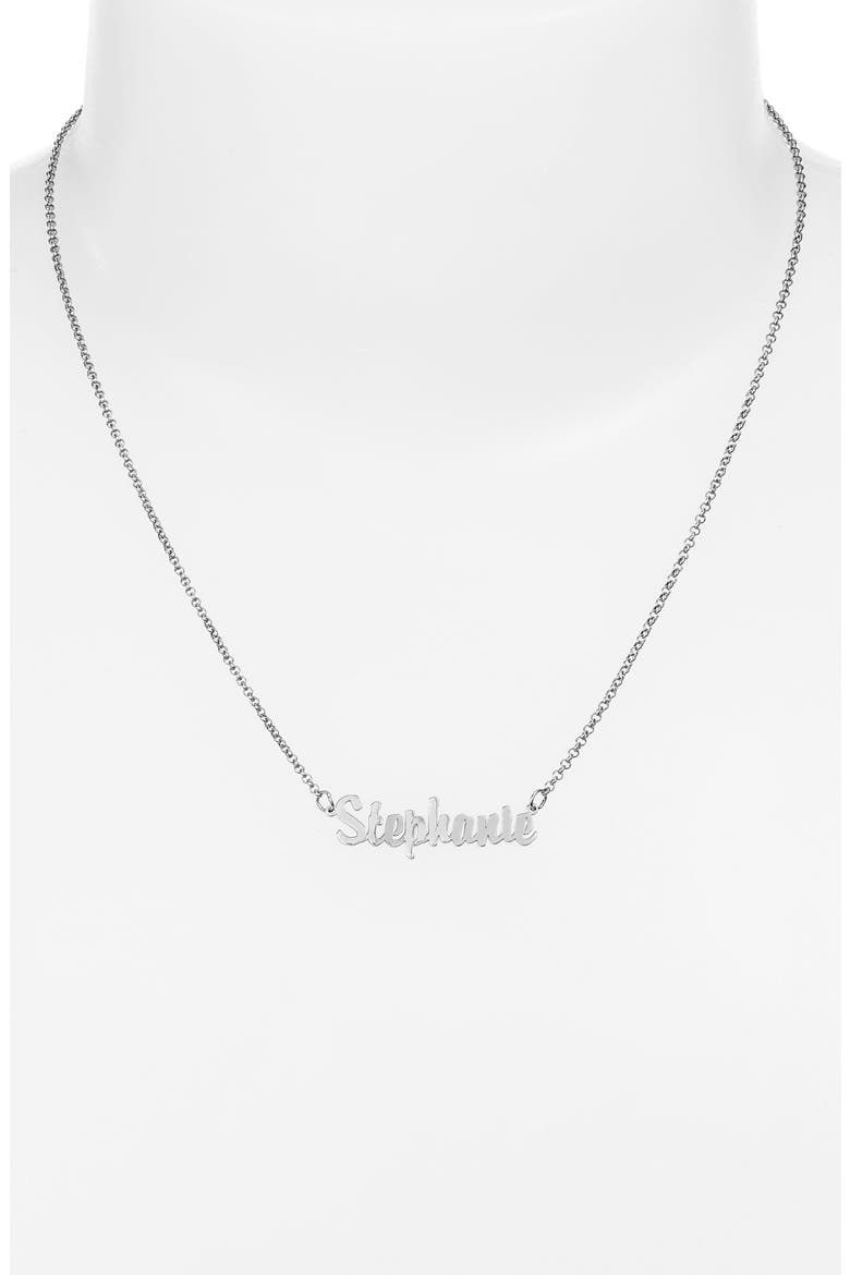 Argento Vivo Personalized Script Name Necklace, Alternate, color, SILVER