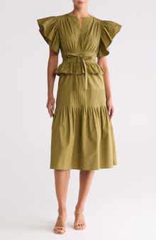 WISHLIST Tiered Ruffle Midi Dress