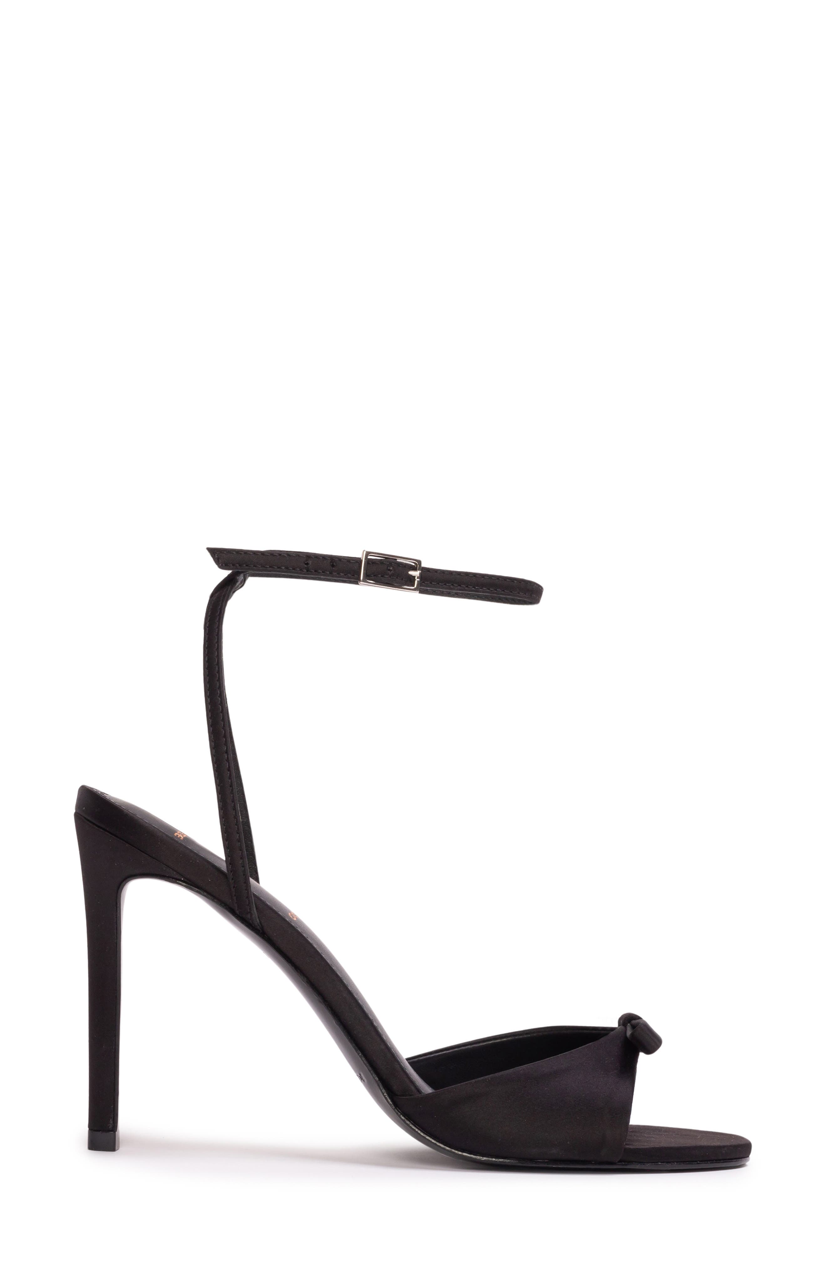 BLACK SUEDE STUDIO Albie Ankle Strap Sandal, Alternate, color, Black Satin
