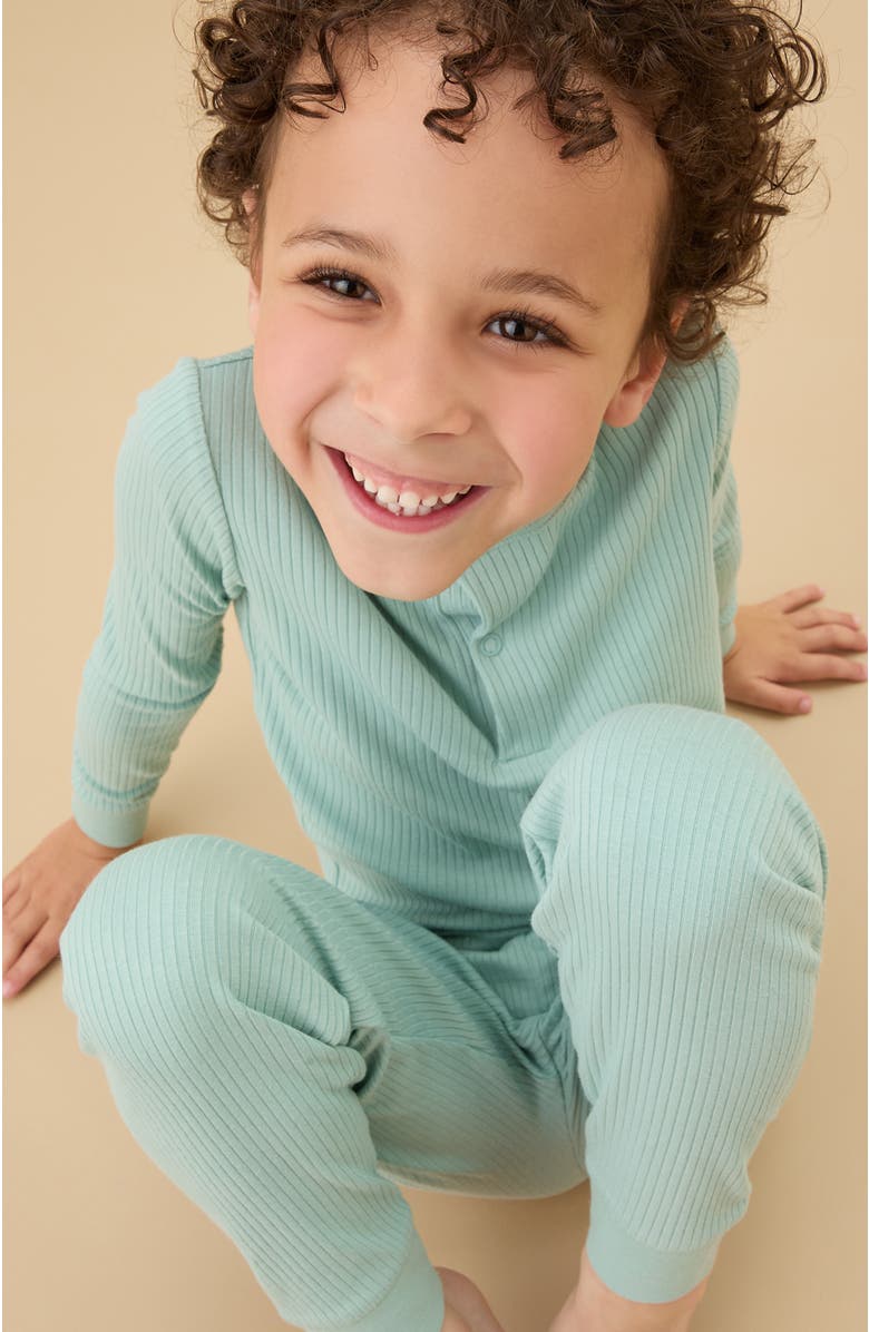 MORI Ribbed Pyjamas, Alternate, color, Mint