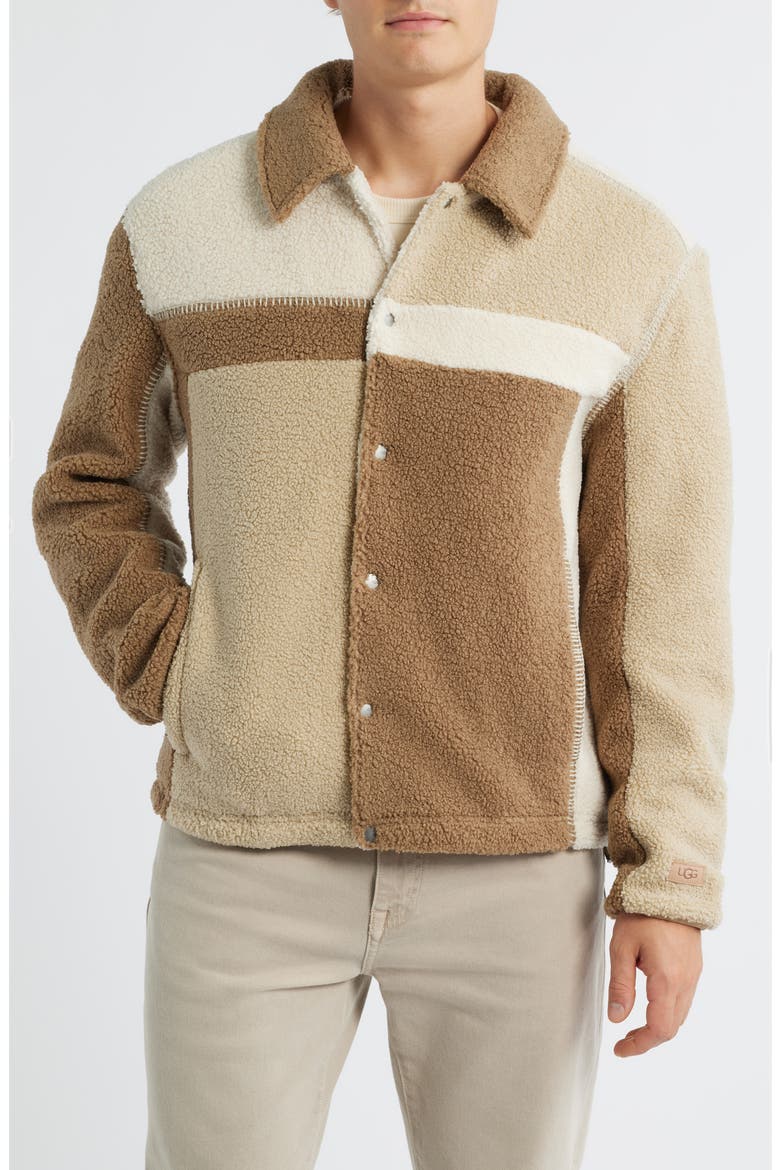 Lachlan UGGfluff Shirt Jacket, Alternate, color, SAND MULTI