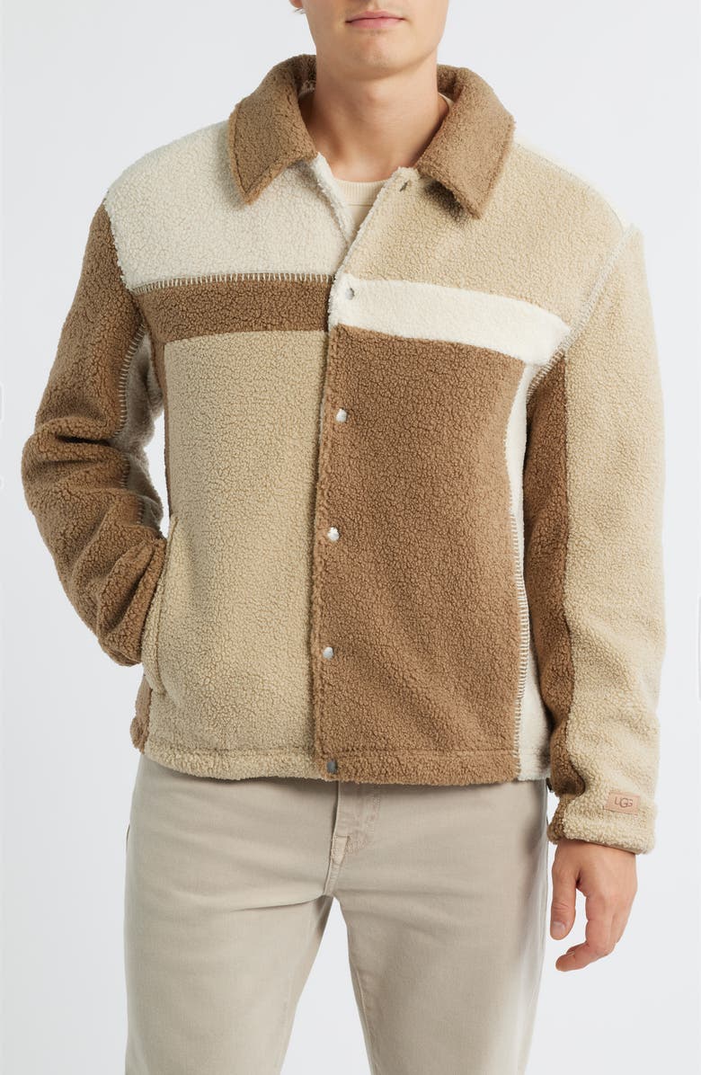 UGG<sup>®</sup> Lachlan UGGfluff Shirt Jacket, Alternate, color, Sand Multi