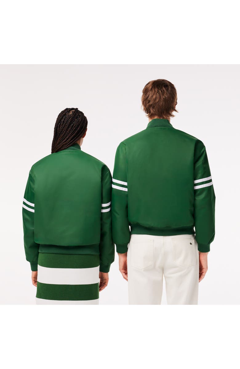 Lacoste Water Repellent Insulated Bomber Jacket, Alternate, color, Vert