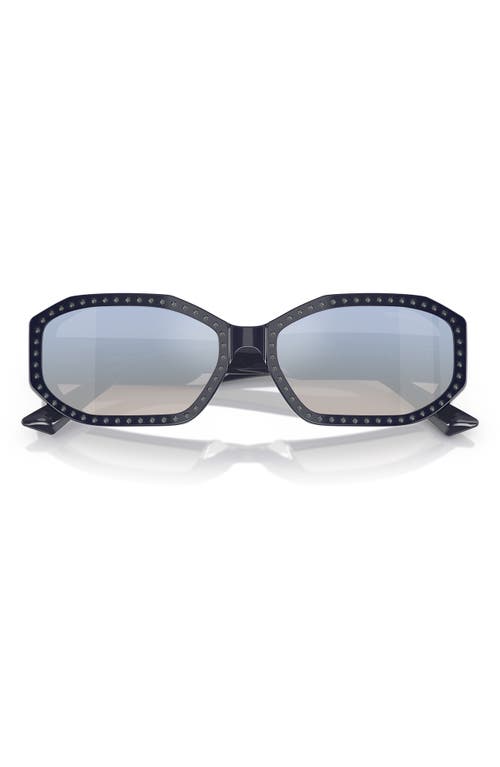 Jimmy Choo Eyewear Oval Frame Sunglasses In Blue Silver