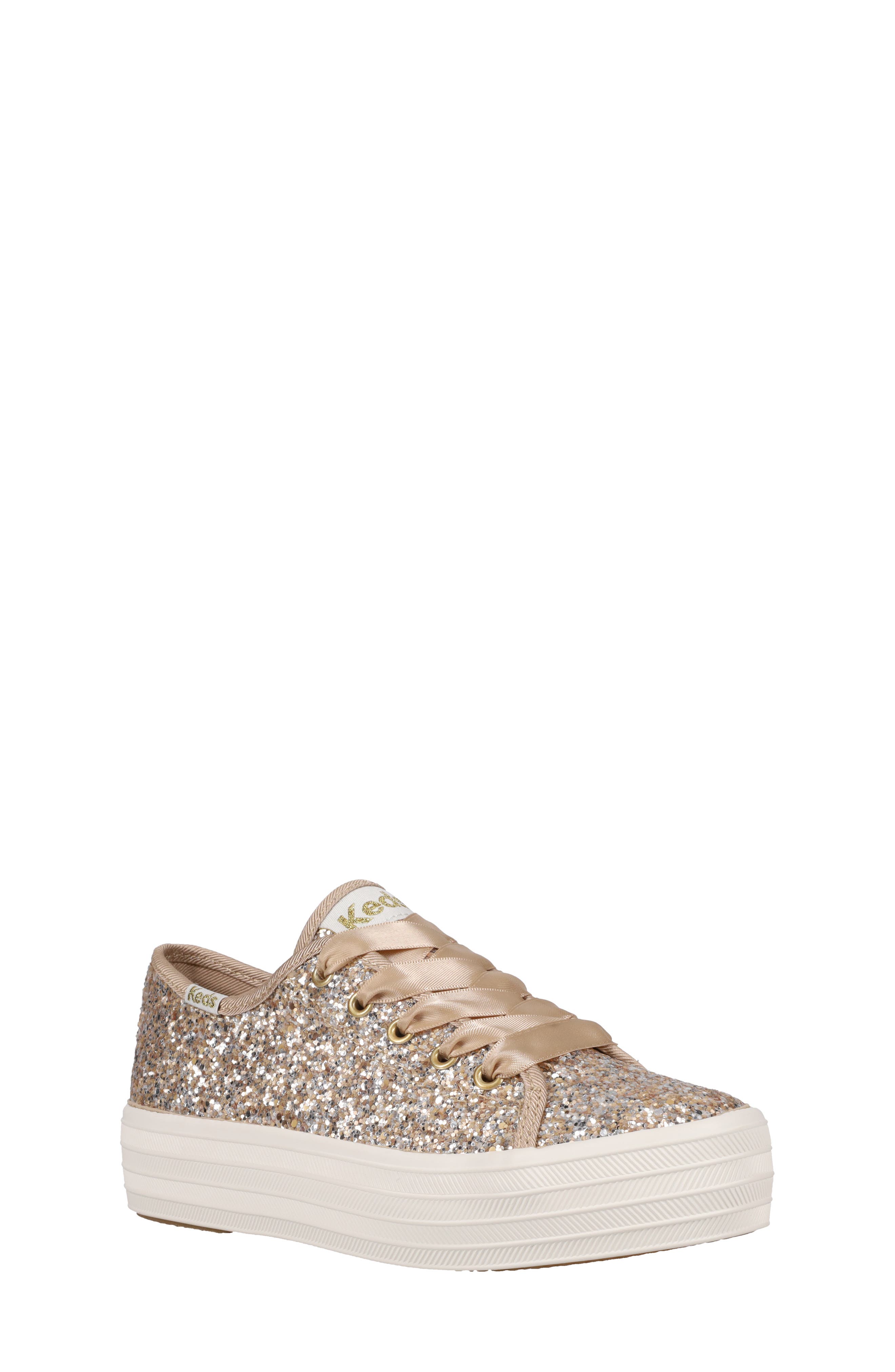 Keds<sup>®</sup> Kids' Triple Up Glitter Celebration Platform Sneaker, Main, color, 