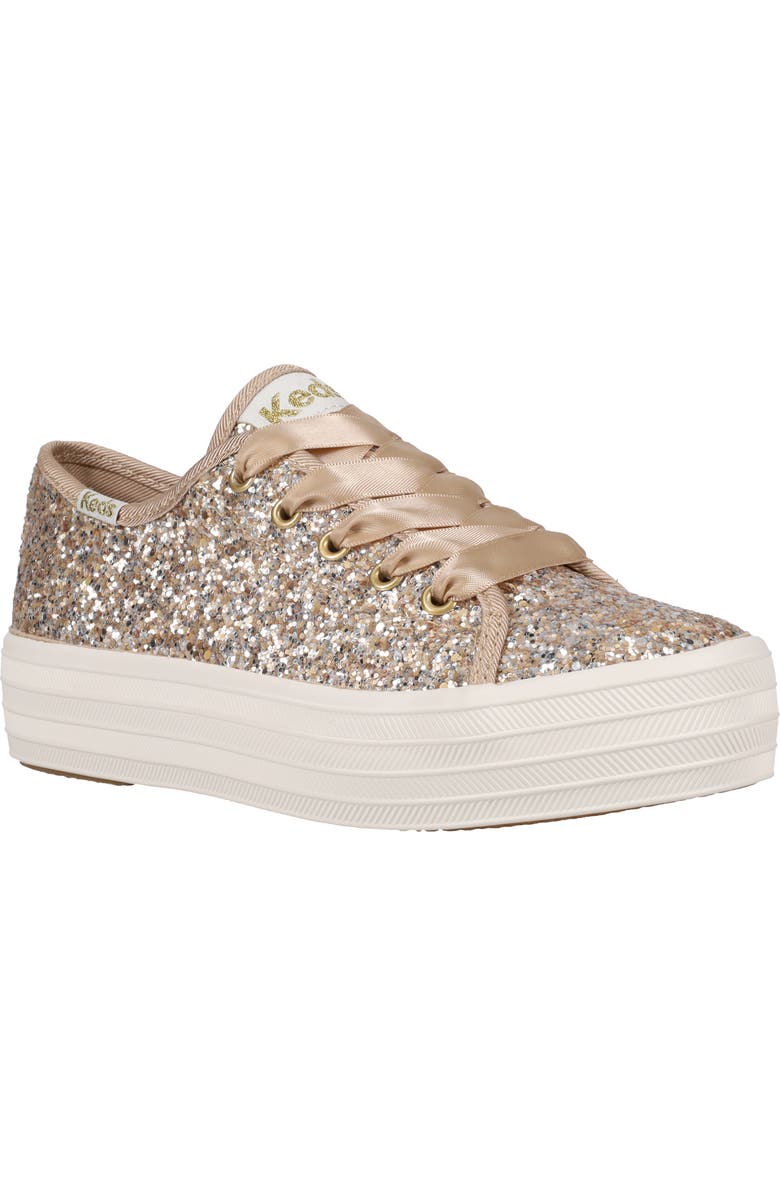 Keds<sup>®</sup> Kids' Triple Up Glitter Celebration Platform Sneaker, Main, color,