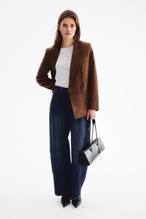 H&M Double-breasted Blazer in Brown at Nordstrom, Size Xx-Large