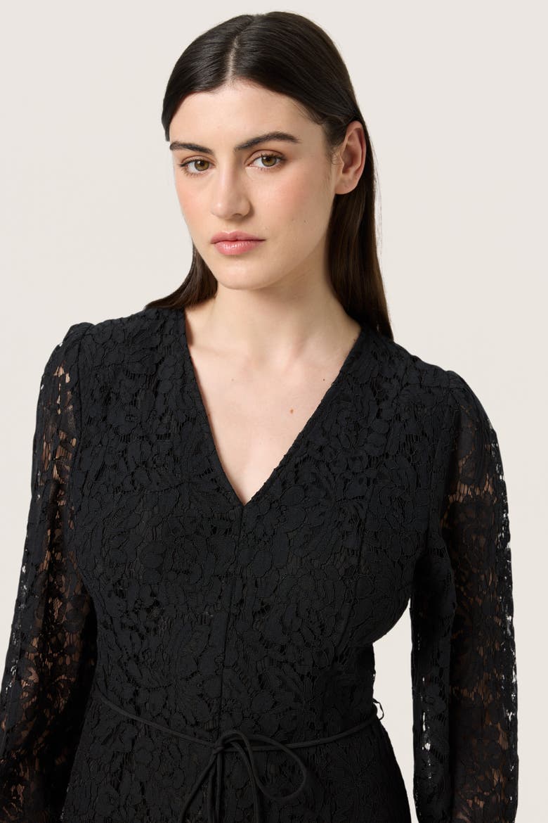 SLHanni V-neck Long Sleeves Lace Dress, Alternate, color, Black