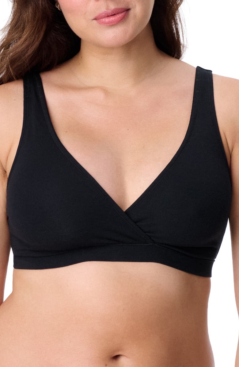 MOTHERHOOD MATERNITY Motherhood Women's Maternity Cotton Wrap Front Nursing Sleep Bralette, 2-Pack, Main, color,