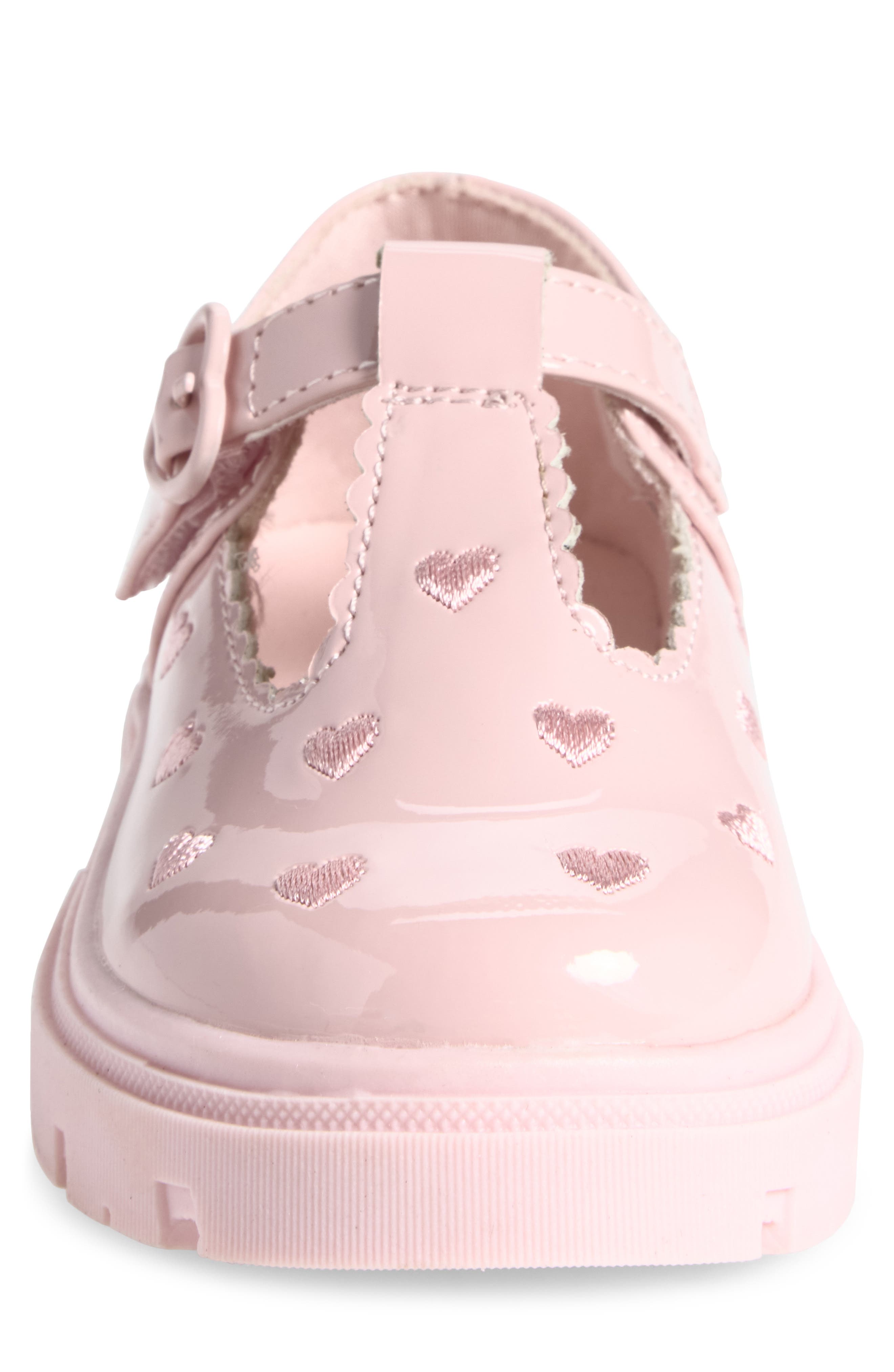 Kids' Estella Heart T-Strap Flat, Alternate, color, PINK BLUSH