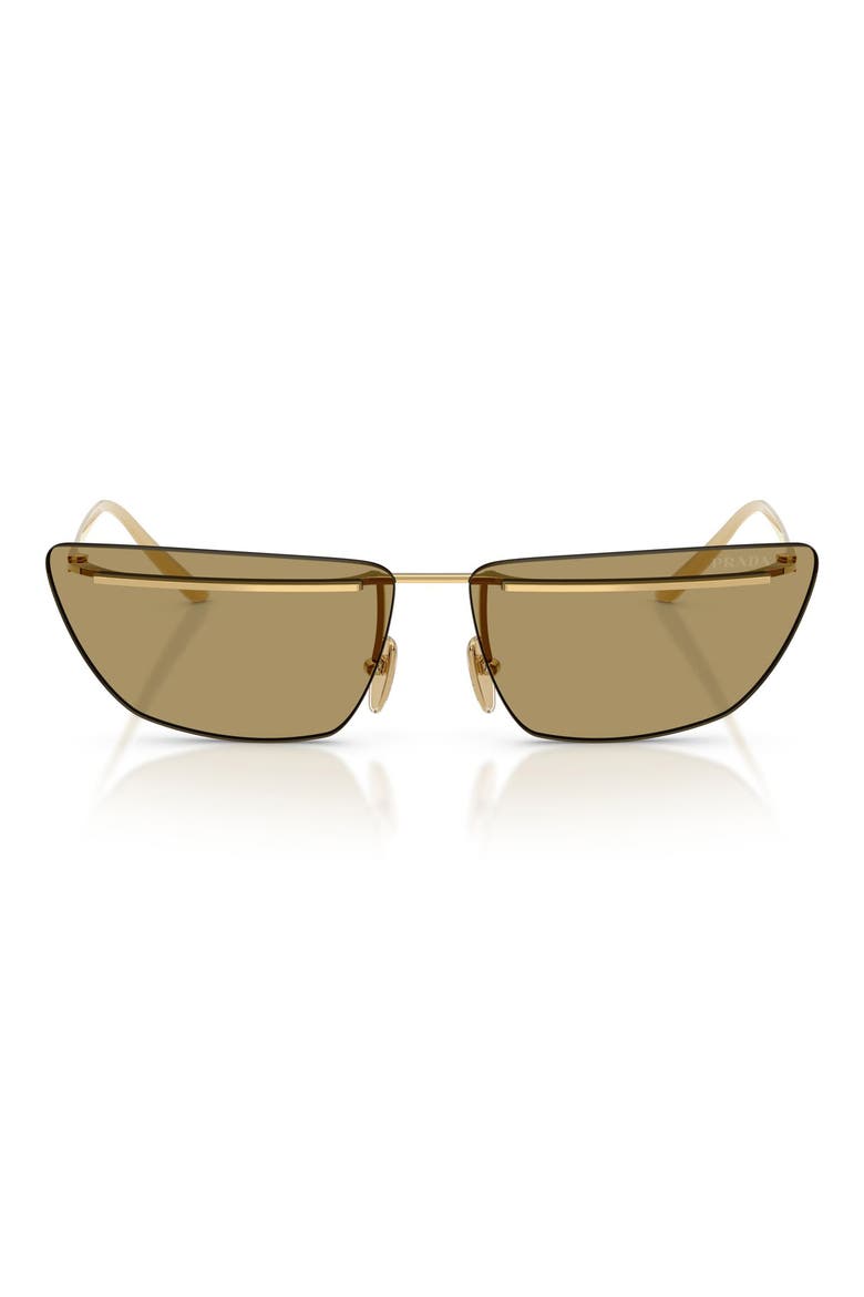 64mm Oversize Butterfly Sunglasses, Main, color, GOLD / GREEN OLIVE