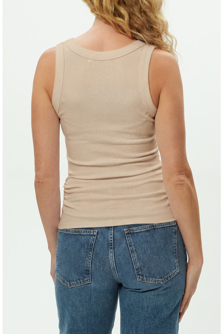 Blanche Side Ruched Tank, Alternate, color, MACADAMIA