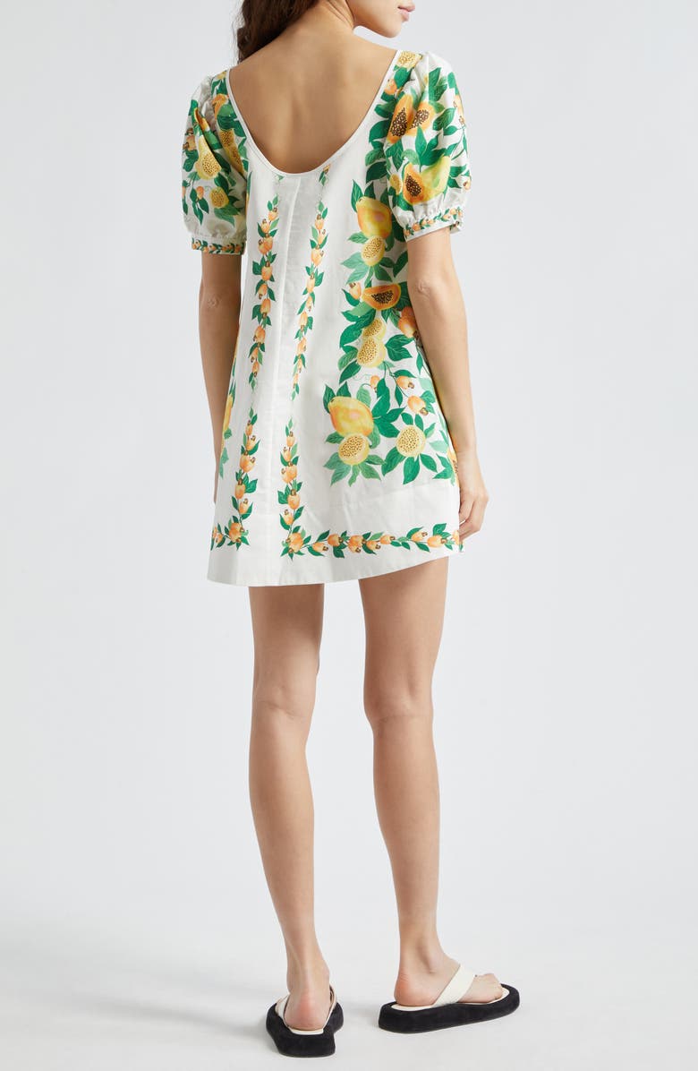 FARM Rio Papaya Salad Cotton Minidress, Alternate, color, 