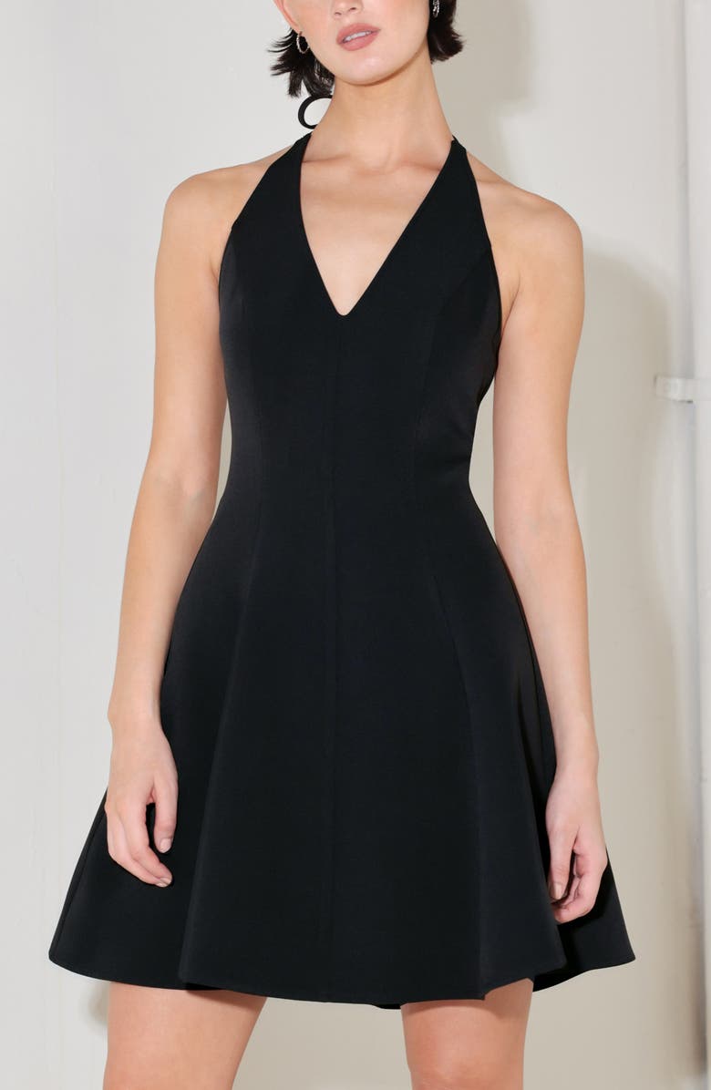 FREEMARKET Halter Neck Minidress, Alternate, color, Black
