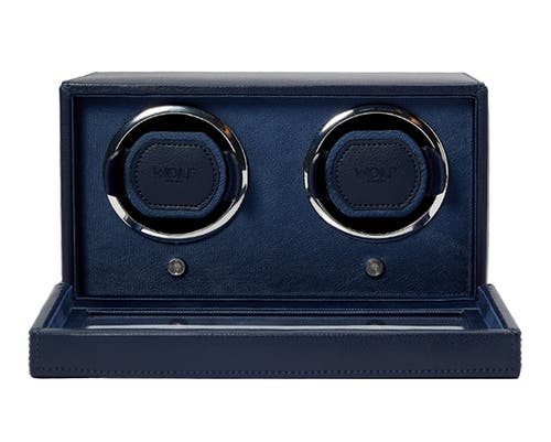 Wolf Cub Double Watch Winder With Cover In Navy