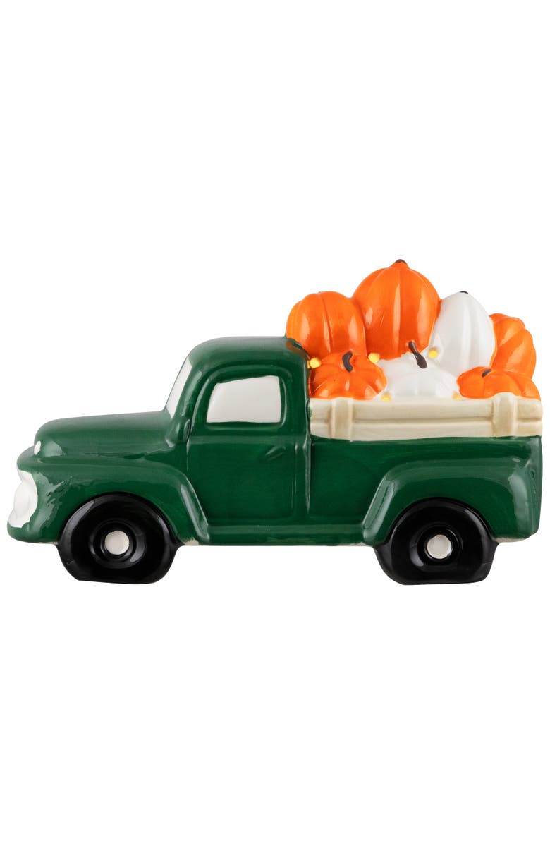 Northlight LED Lighted Pumpkin Hauling Vintage Truck Ceramic Fall Harvest Figure - 9.5", Alternate, color, 