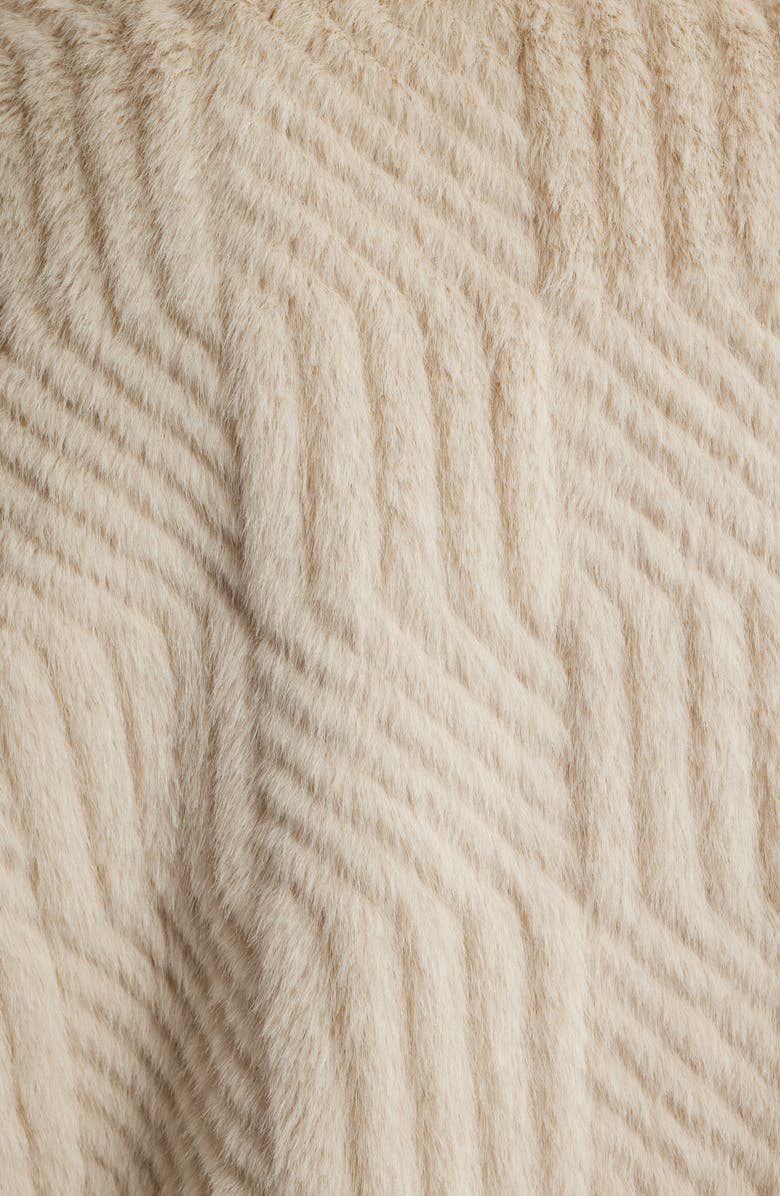 Bernardo Square Pattern Faux Fur Coat, Alternate, color, Oatmeal