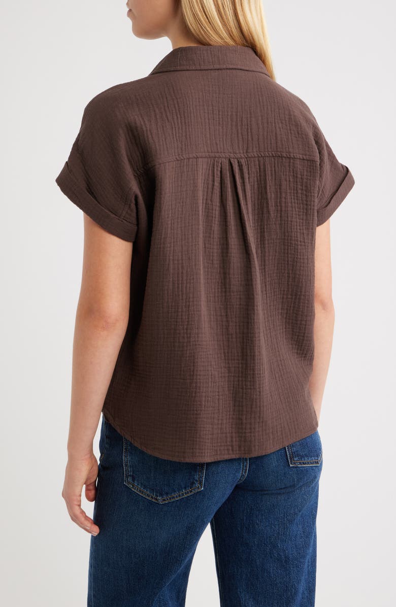 beachlunchlounge Devin Gauze Shirt, Alternate, color, Java