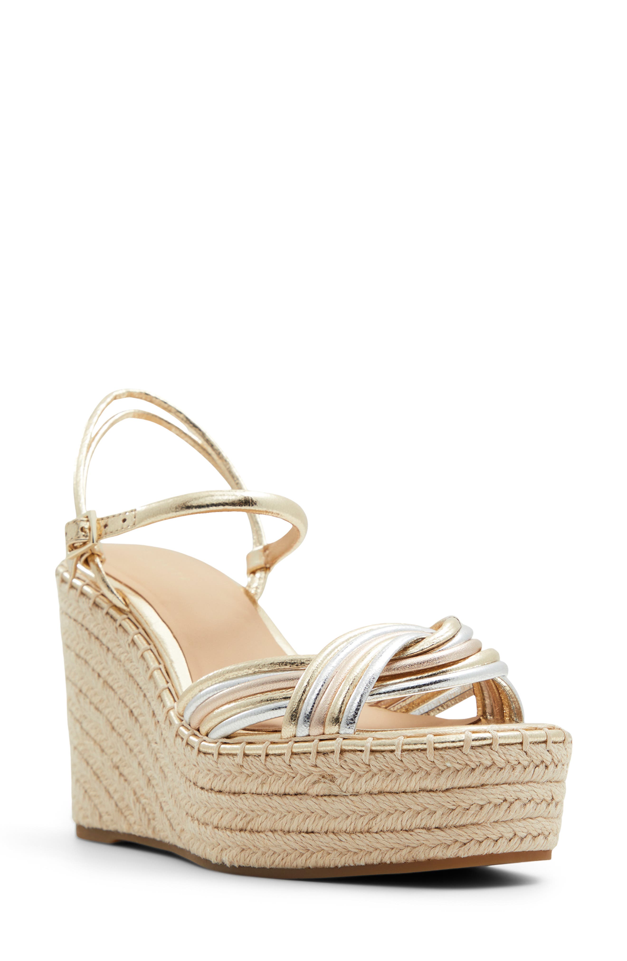 Amalia Espadrille Wedge Sandal, Main, color, METALLIC MULTI