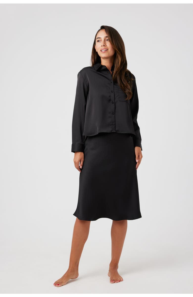 By Tess Collection Short Ella Skirt, Main, color, Black