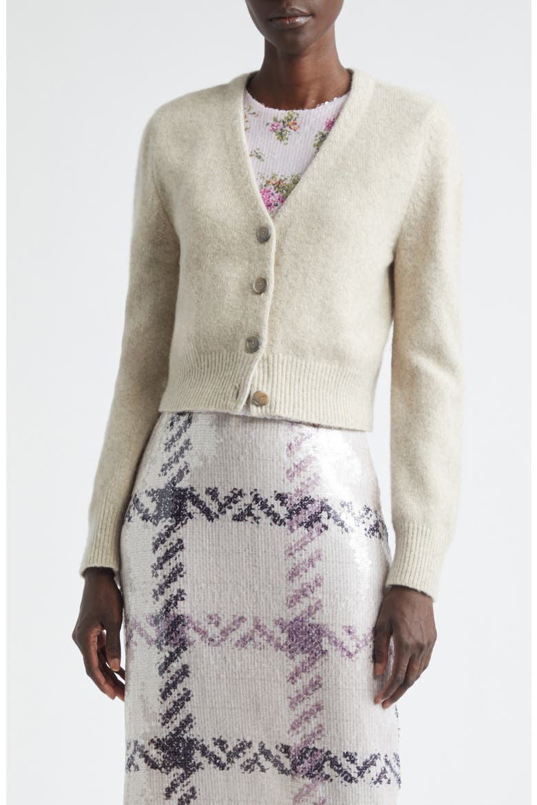 The Sloane Cashmere & Silk Cardigan, Main, color, MARLED OATMEAL