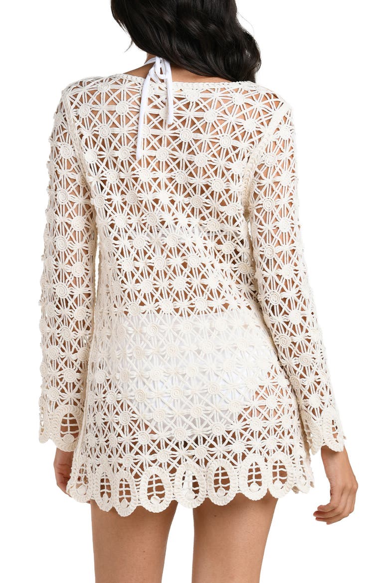 Serenity Tie Front Cotton Blend Cover-Up Tunic, Alternate, color, IVORY