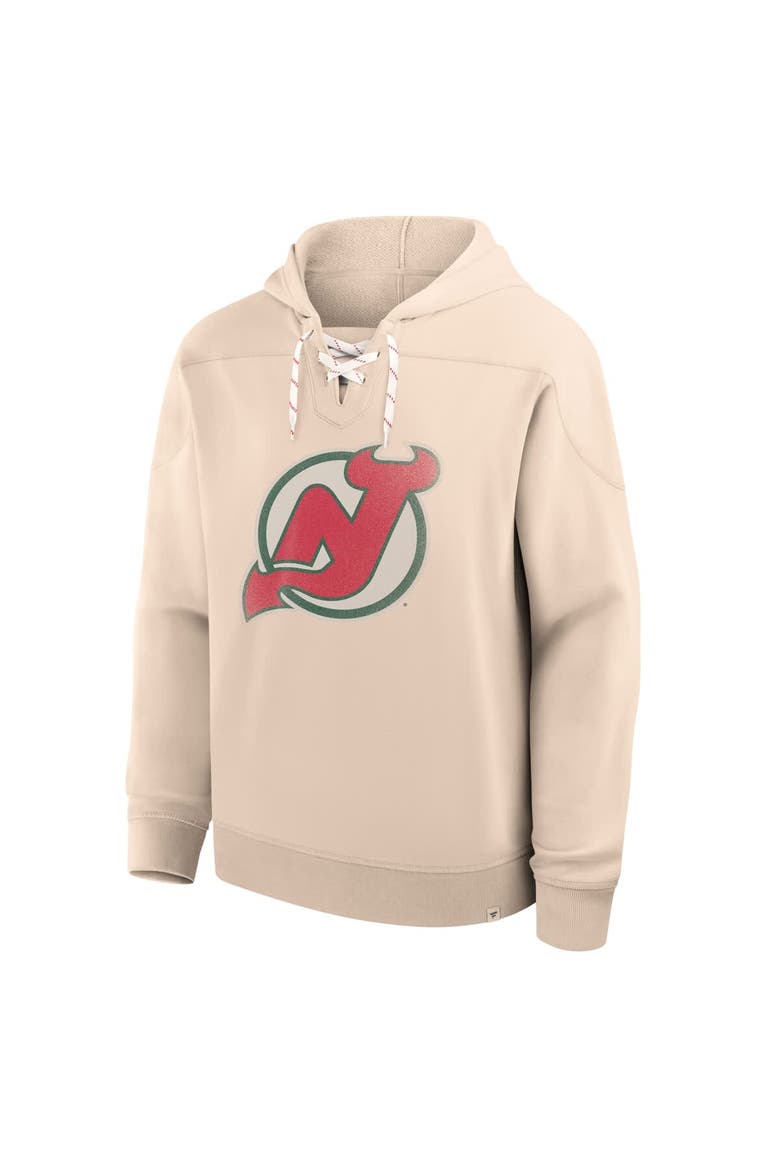 Men's Fanatics Cream New Jersey Devils Vintage Hoodie, Alternate, color, Cream