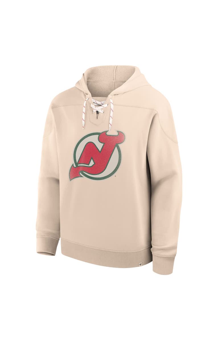 FANATICS Men's Fanatics Cream New Jersey Devils Vintage Hoodie, Alternate, color, Cream