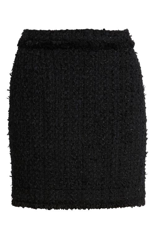 Hugo Boss Boss Vokila Textured Knit Miniskirt In Black