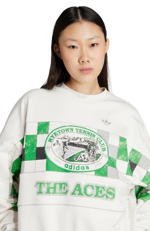 Adidas Originals Adidas Archive Court Crewneck Sweatshirt In White