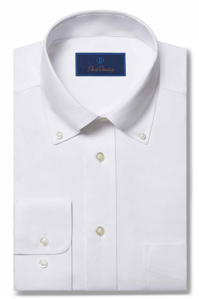 Regular Fit Pinpoint Oxford Non-Iron Dress Shirt, Main, color, WHITE