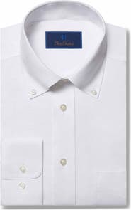 David Donahue Regular Fit Pinpoint Oxford Non-Iron Dress Shirt