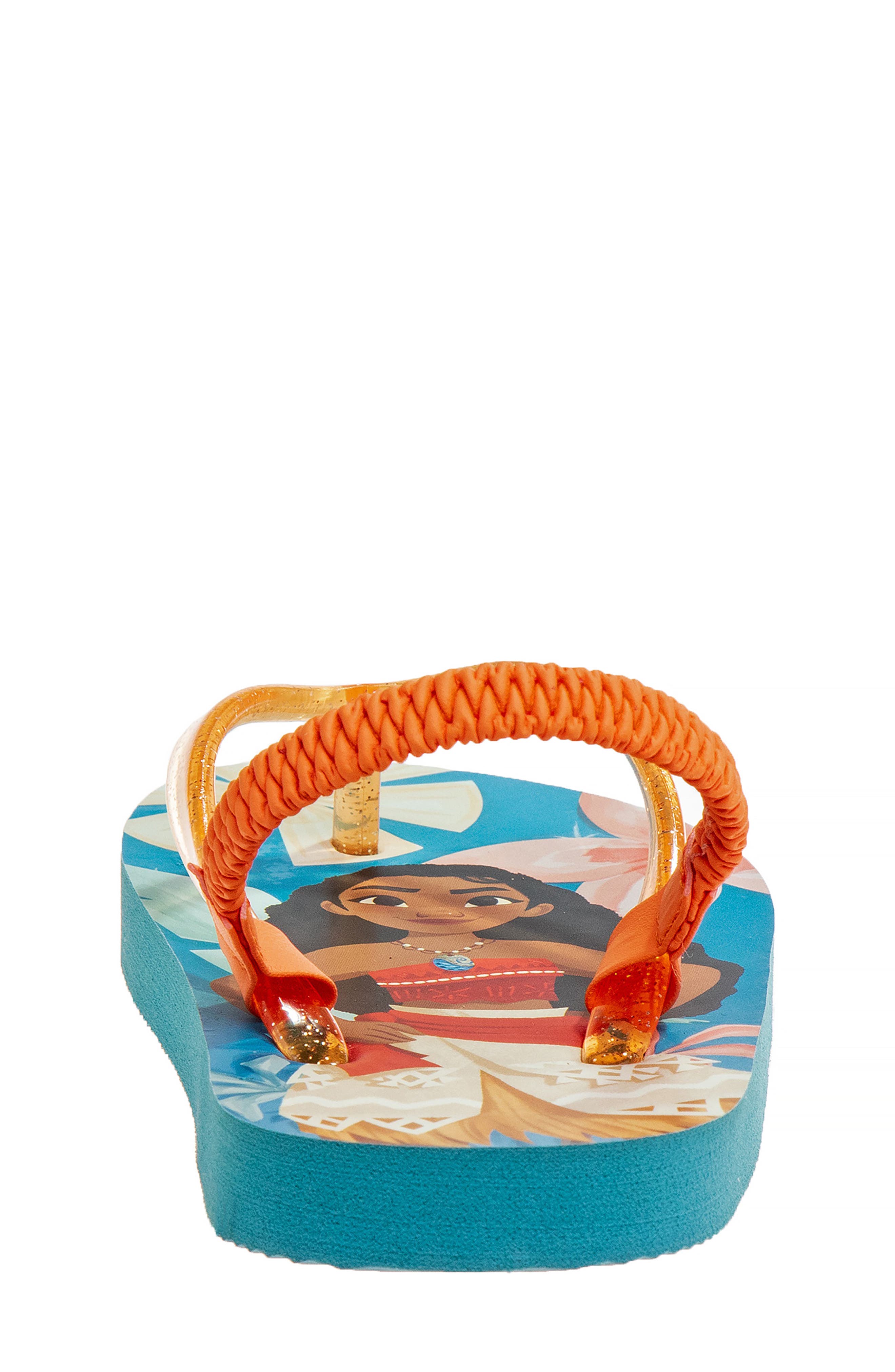 Kids' Moana Slingback Flip Flop Sandal, Alternate, color, BLUE/ORANGE