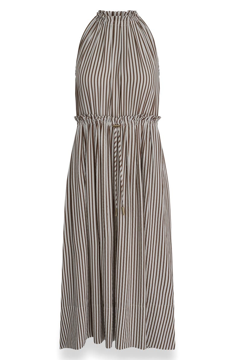 DONNA KARAN WEEKEND Sleeveless Stripe Midi Dress, Alternate, color, Cream/ Russ