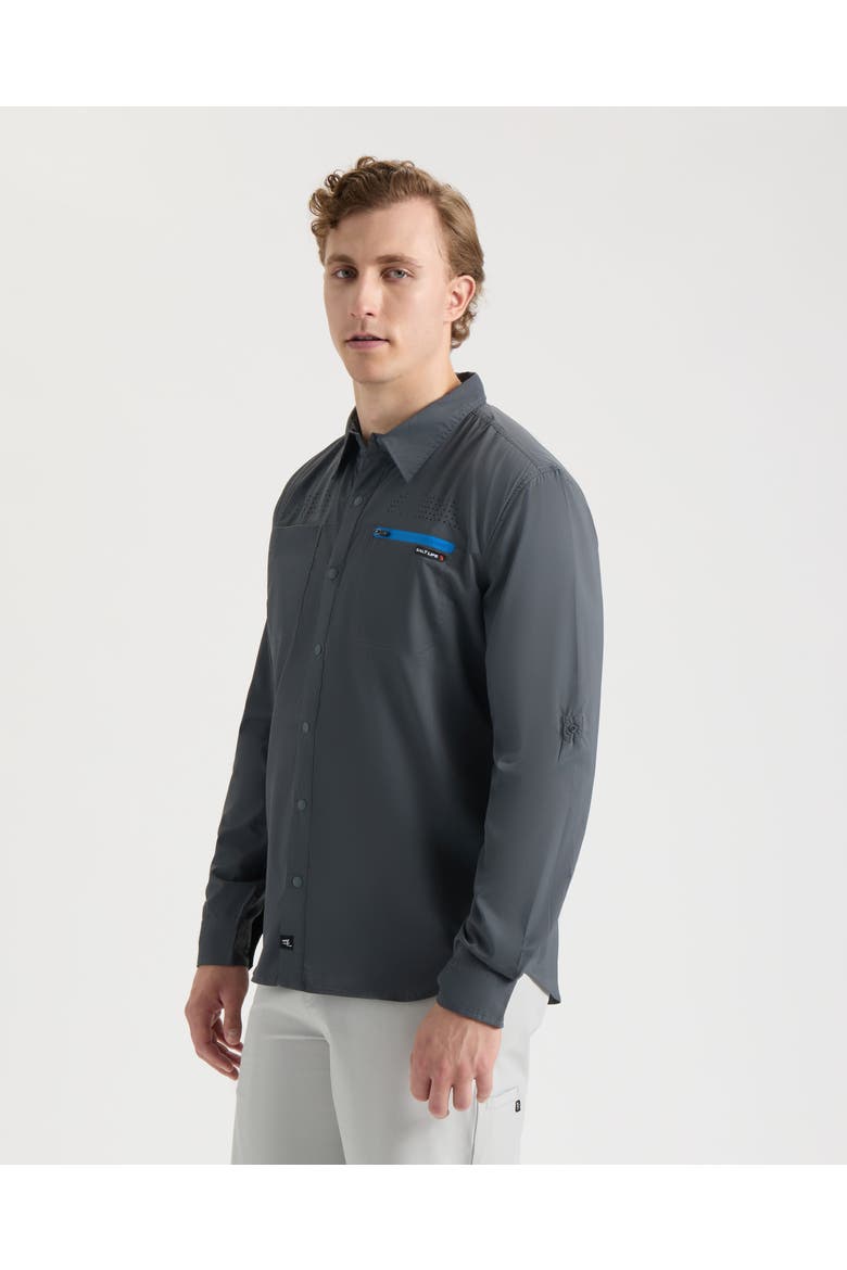 Jigging SLX Performance Long Sleeve Shirt, Alternate, color, Charcoal
