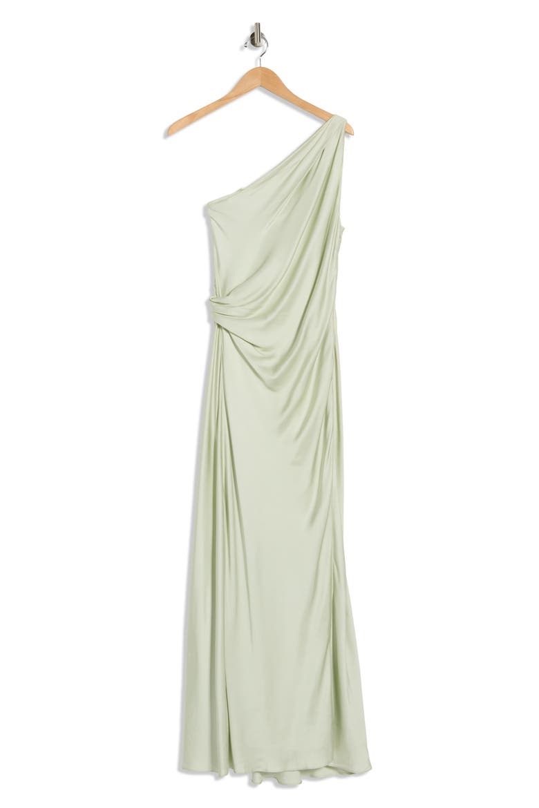 Aster One-Shoulder Gown, Alternate, color, SPEARMINT