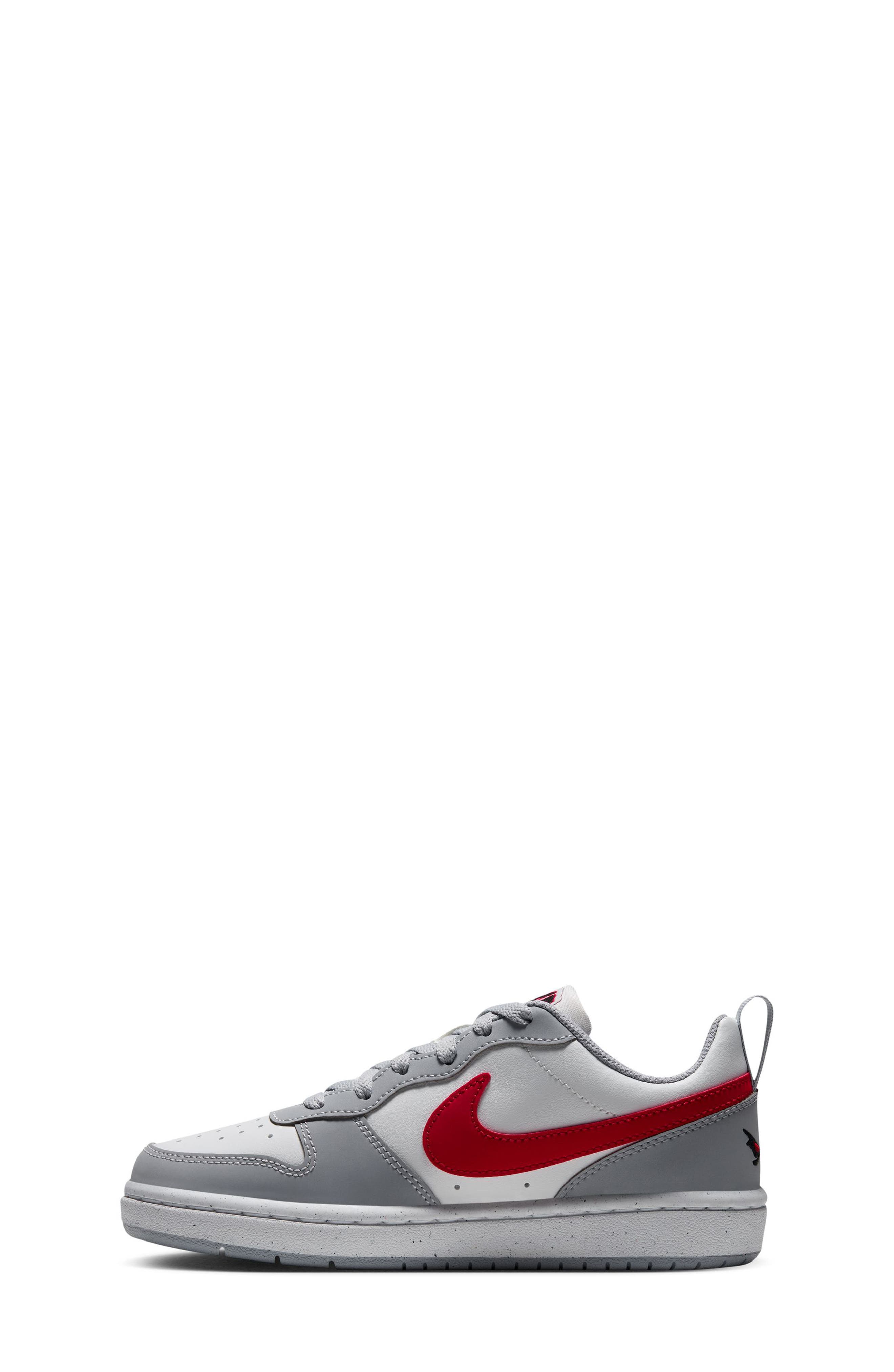 Kids' Court Borough Low Faux Leather Sneaker, Alternate, color, WHITE/ RED/ WOLF GREY