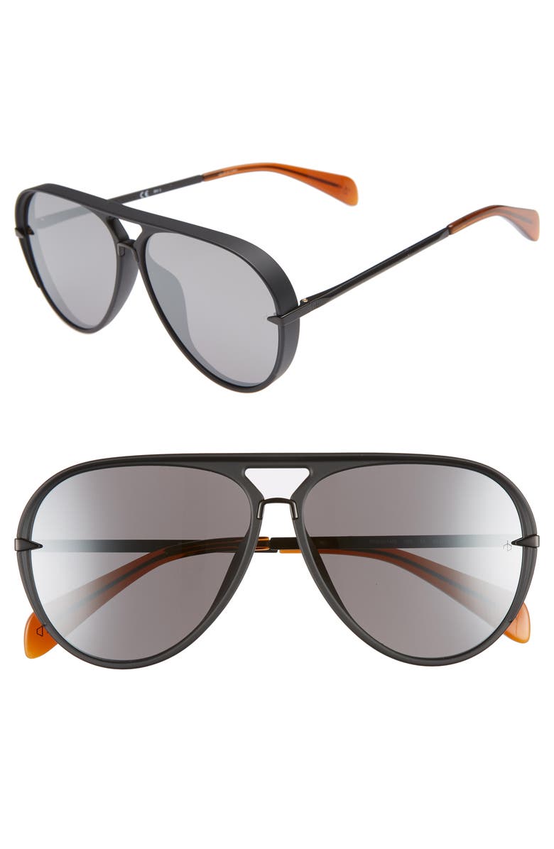 rag & bone 60mm Mirrored Aviator Sunglasses, Main, color,