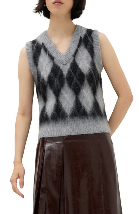 Argyle Oversize Sweater Tank