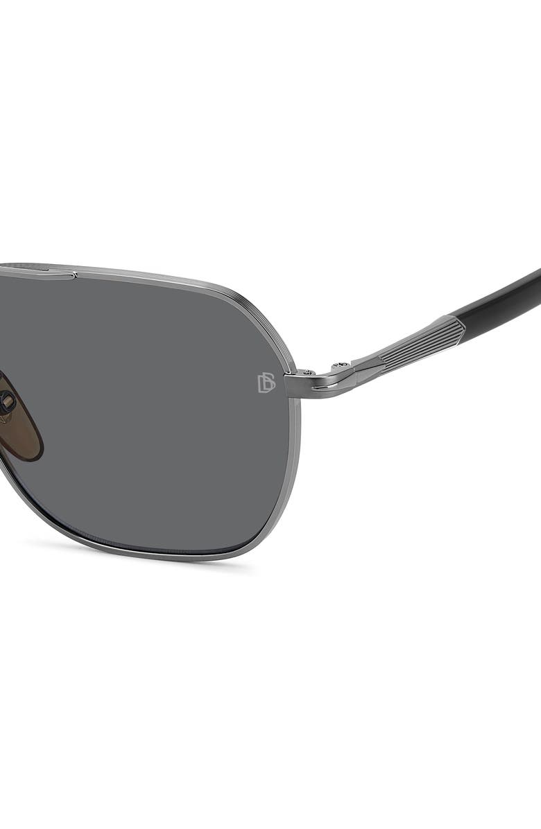 David Beckham Eyewear 59mm Aviator Sunglasses, Alternate, color, Dark Ruthenium Black