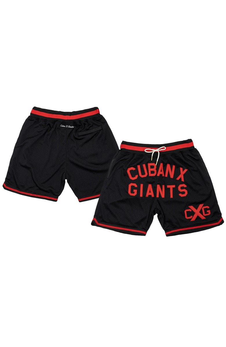 RINGS & CRWNS Men's Rings & Crwns Black Cuban Giants Replica Mesh Shorts, Main, color, Black
