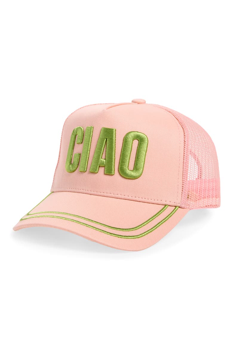 Ciao Trucker Baseball Cap, Main, color, PINK